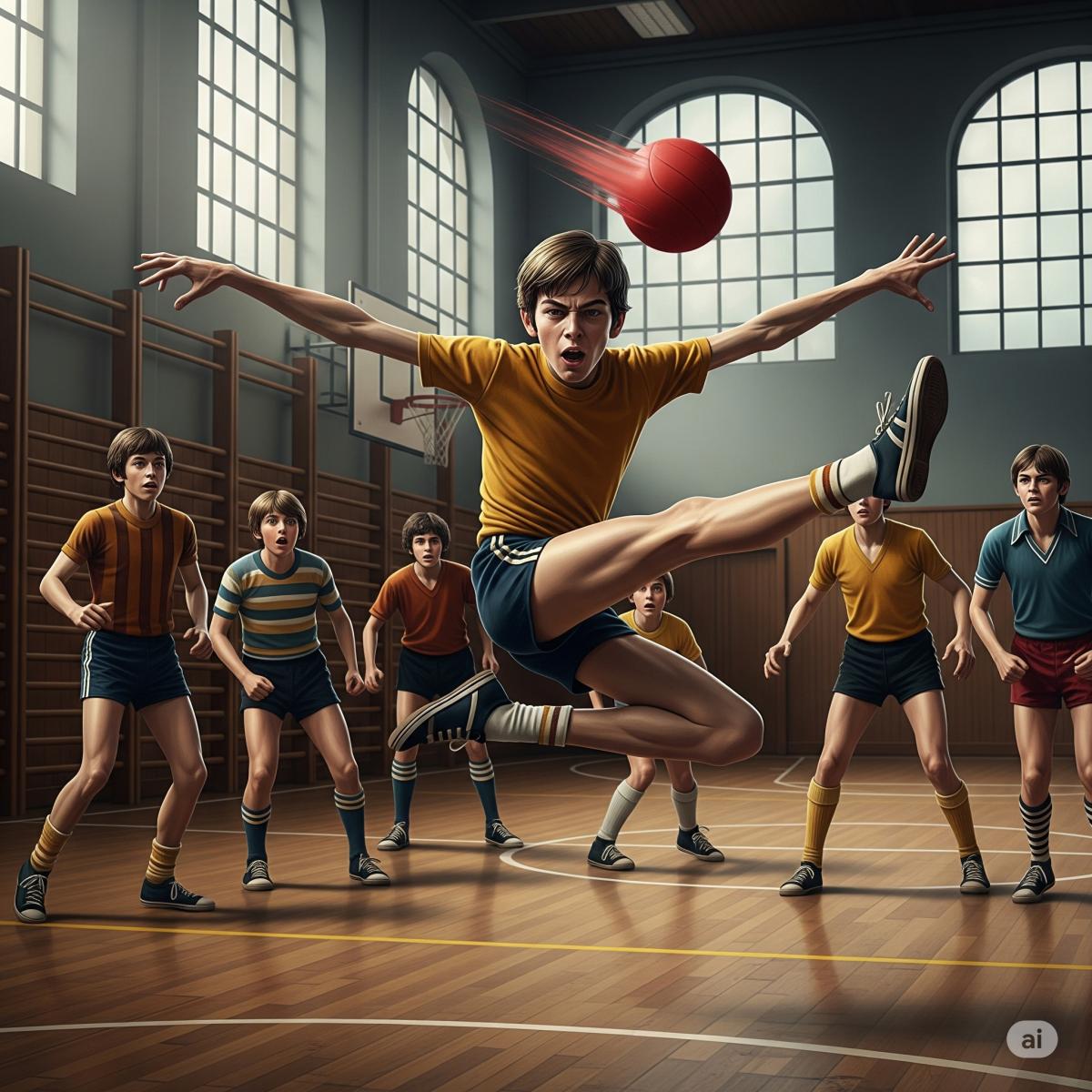 David gewinnt im Völkerball
