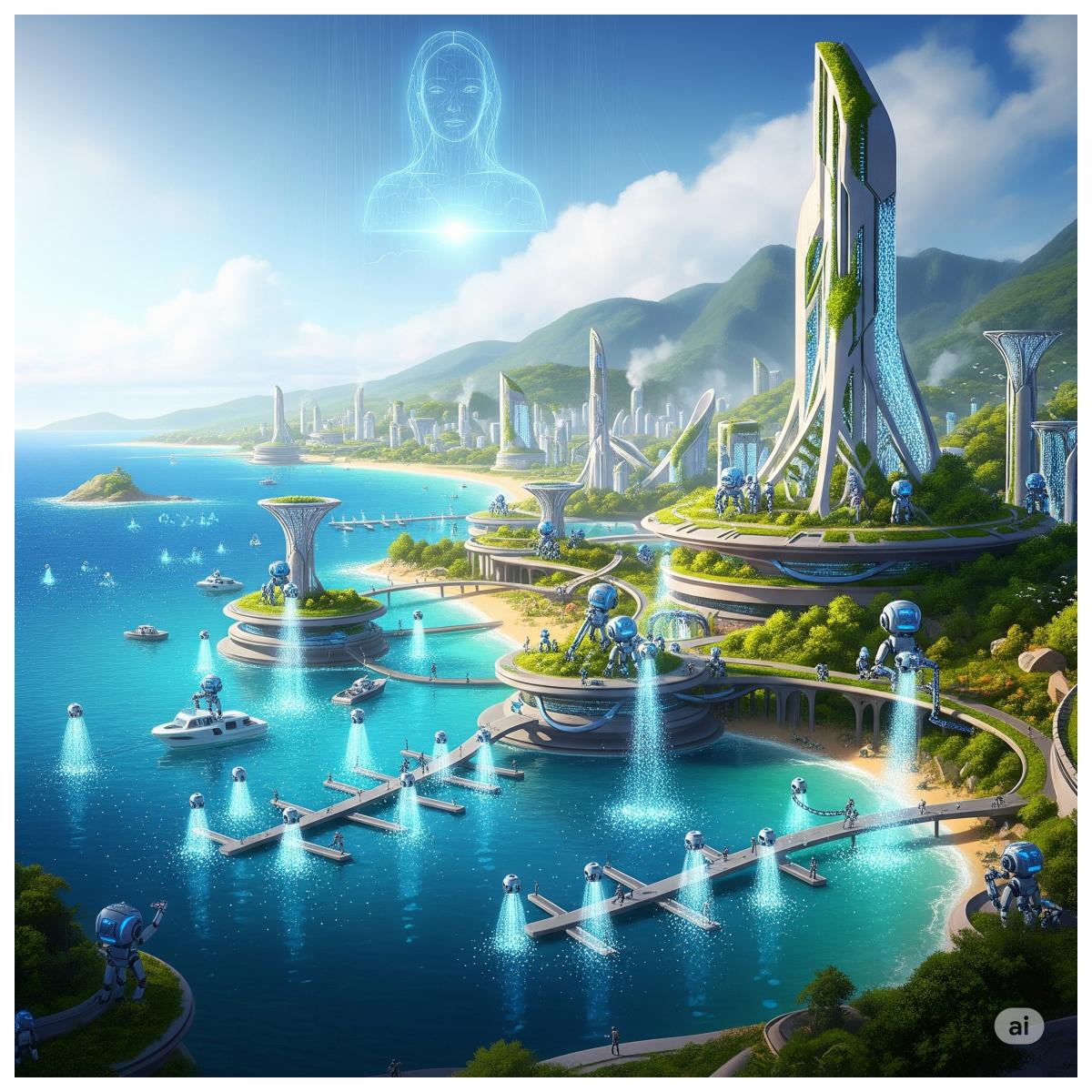 eine Welt, in der Technologie und Natur in perfekter Harmonie koexistieren